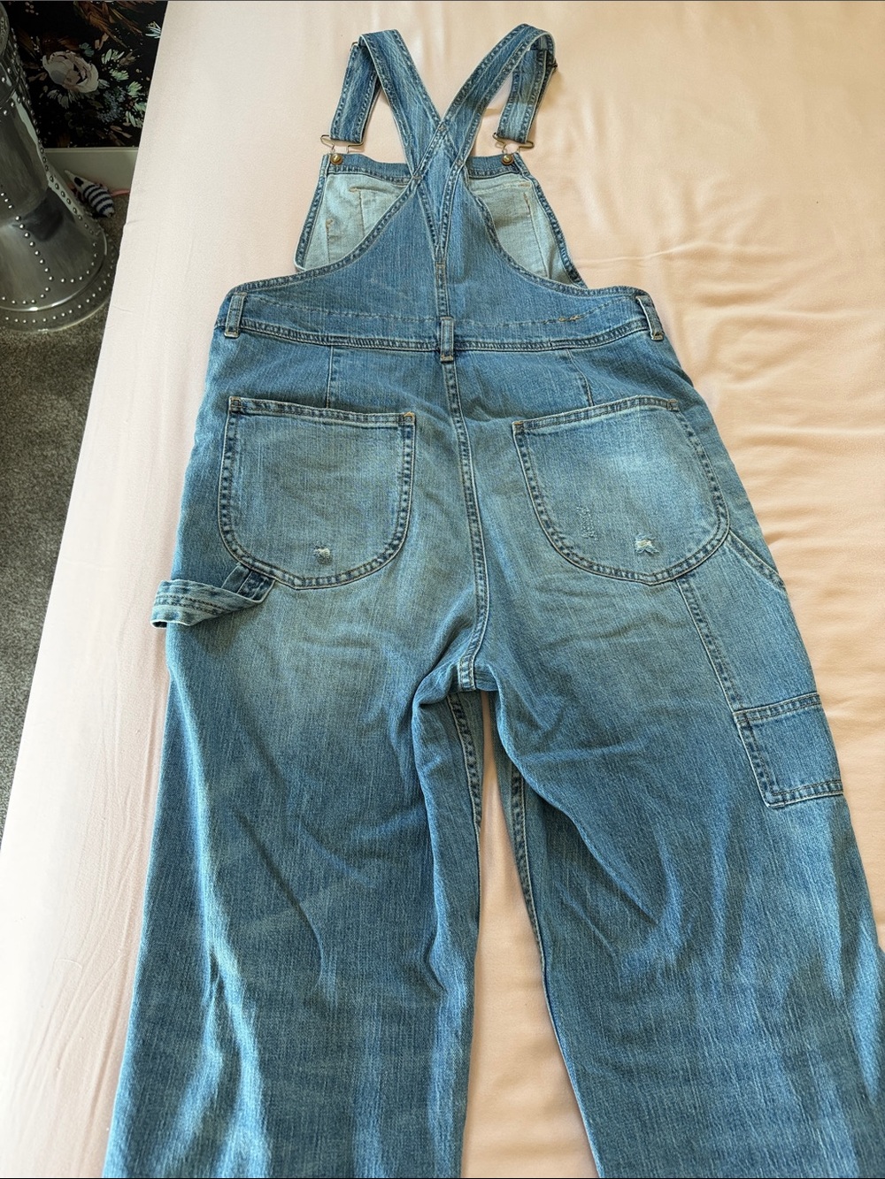 Pilcro Anthropologie Women's Blue Distressed Denim Overalls - Picture 2 of 2